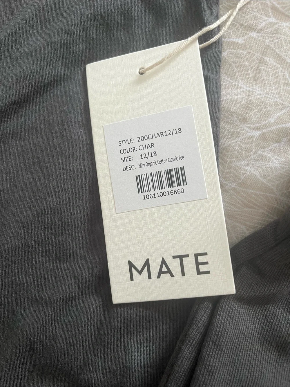 MATE the label baby Charcoal Jogger and t shirt set